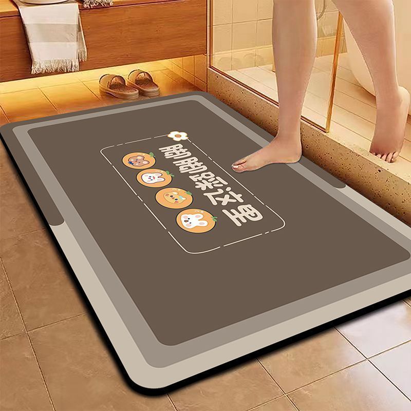 เสื่อปูพื้นไดอะตอมโคลน เรียบง่าย ทันสมัย กันลื่น ดูดซับน้ำ แห้งเร็ว / 18 แบบ