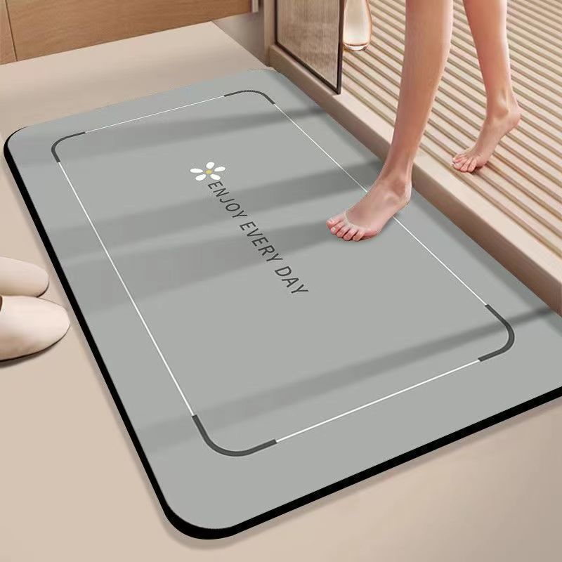 พรมเช็ดเท้าห้องน้ำโคลนไดอะตอมเนื้อนุ่ม แห้งเร็ว ดูดซับน้ำ/7 แบบ