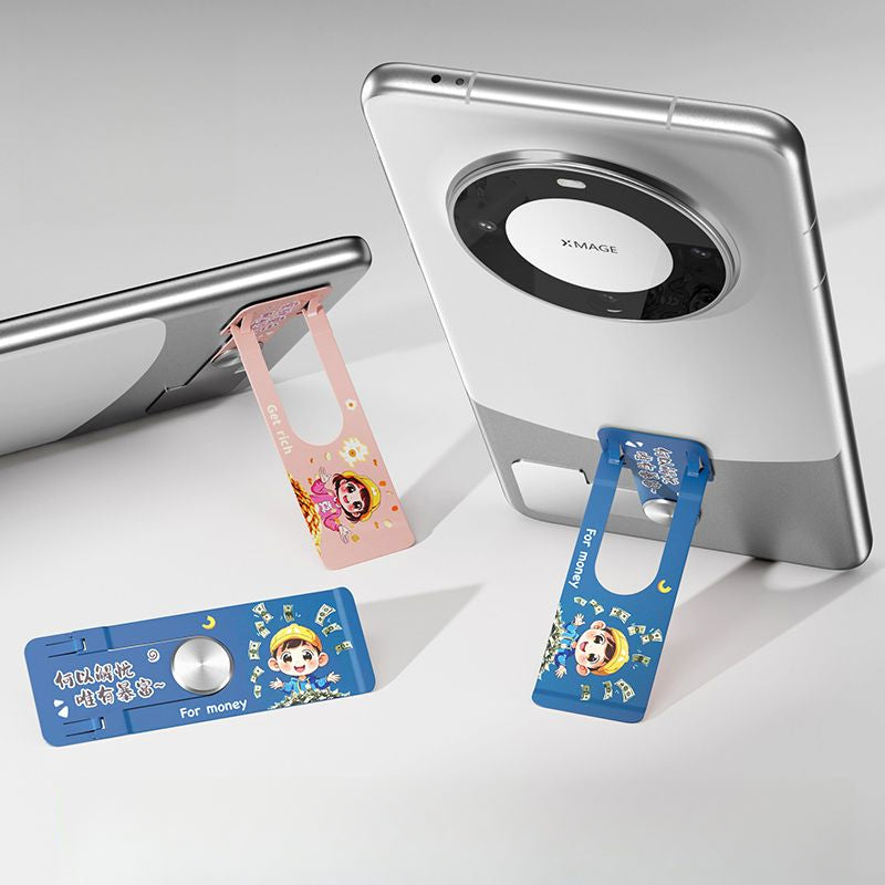 ที่วางโทรศัพท์มือถือแบบโลหะหมุนได้บางเฉียบพับได้มองไม่เห็น / 9 สี