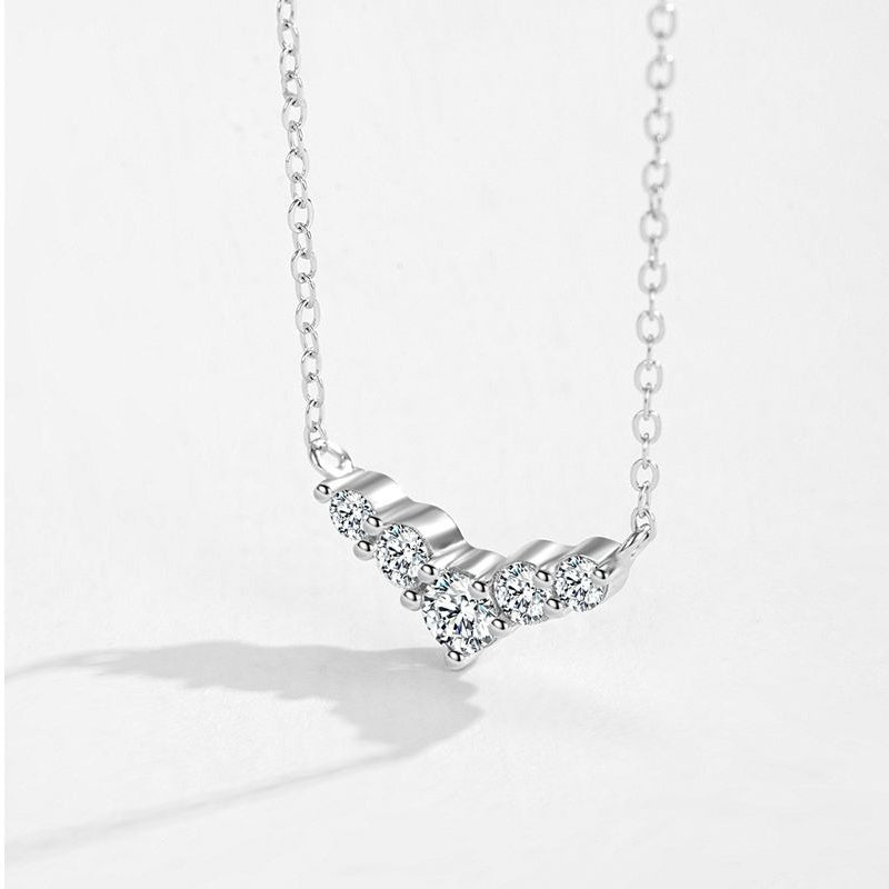 สร้อยคอกระดูกไหปลาร้ารูปตัววีลายปลาโลมาและนางเงือก