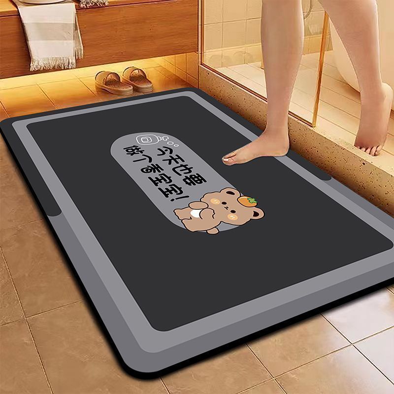 เสื่อปูพื้นไดอะตอมโคลน เรียบง่าย ทันสมัย กันลื่น ดูดซับน้ำ แห้งเร็ว / 18 แบบ