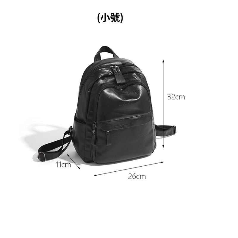 กระเป๋าเป้สะพายหลังหนังนิ่มแบบมีซิปแฟชั่นย้อนยุค