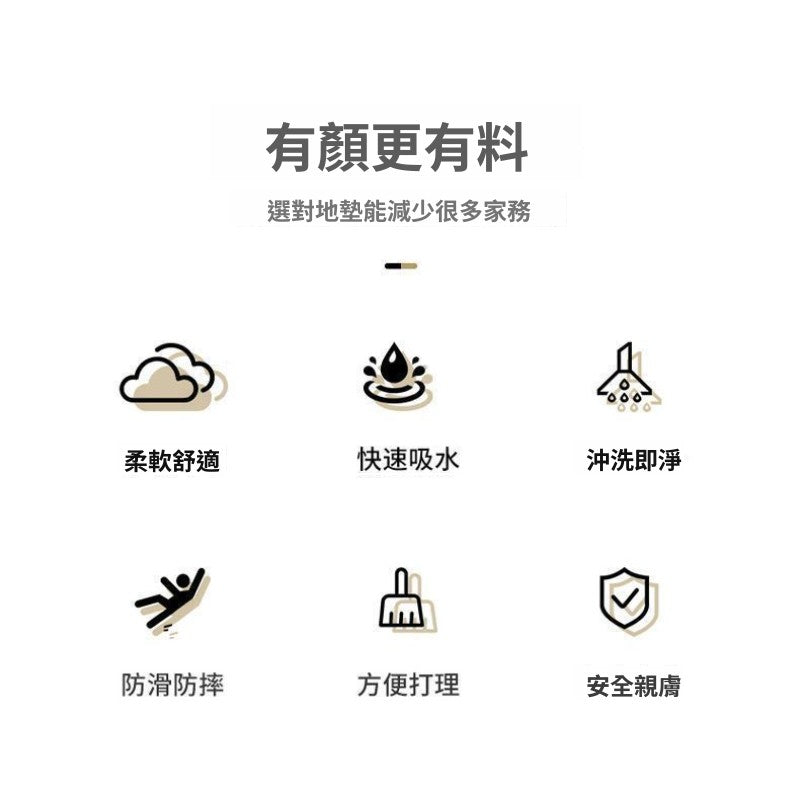 เสื่อปูพื้นไดอะตอมโคลน เรียบง่าย ทันสมัย กันลื่น ดูดซับน้ำ แห้งเร็ว / 18 แบบ